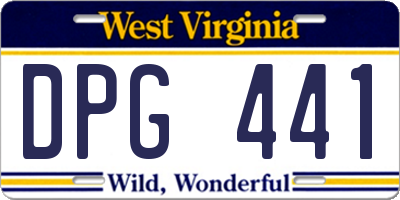 WV license plate DPG441