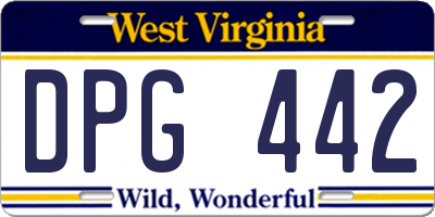 WV license plate DPG442