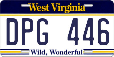 WV license plate DPG446