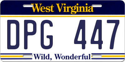 WV license plate DPG447