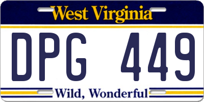 WV license plate DPG449