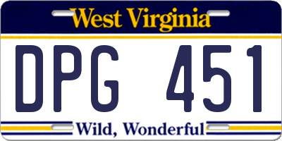WV license plate DPG451