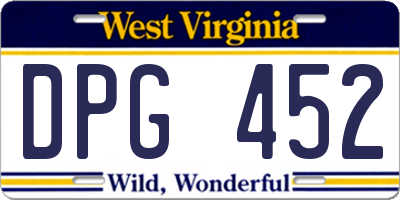 WV license plate DPG452