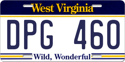WV license plate DPG460