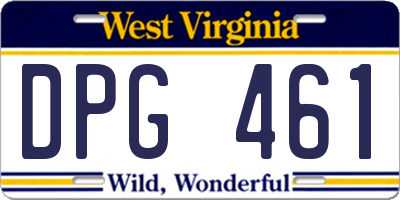 WV license plate DPG461
