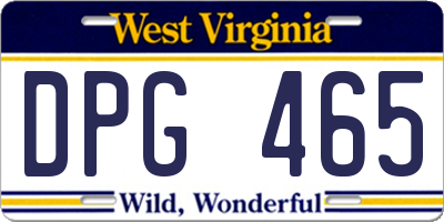 WV license plate DPG465