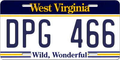 WV license plate DPG466
