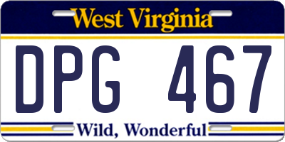 WV license plate DPG467