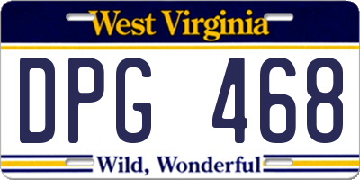 WV license plate DPG468