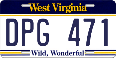 WV license plate DPG471