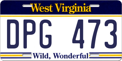 WV license plate DPG473