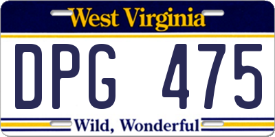 WV license plate DPG475