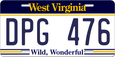 WV license plate DPG476