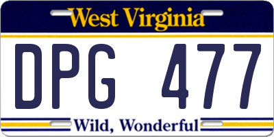 WV license plate DPG477