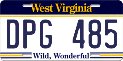 WV license plate DPG485