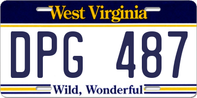 WV license plate DPG487