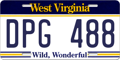 WV license plate DPG488