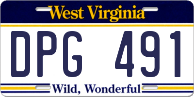 WV license plate DPG491