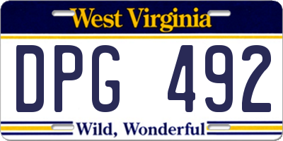 WV license plate DPG492