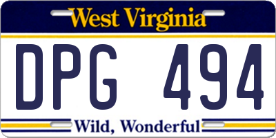 WV license plate DPG494