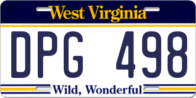 WV license plate DPG498