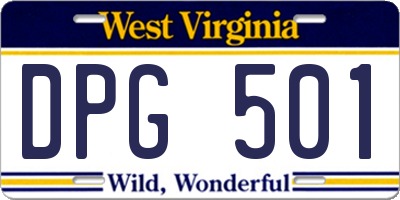 WV license plate DPG501