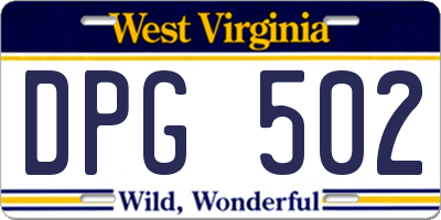 WV license plate DPG502