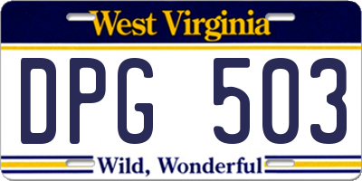WV license plate DPG503
