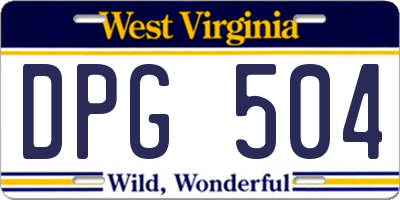 WV license plate DPG504