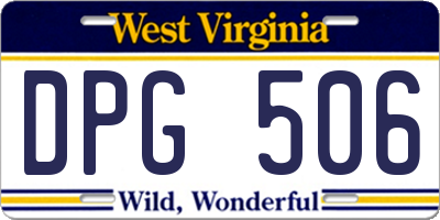 WV license plate DPG506