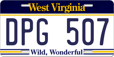 WV license plate DPG507