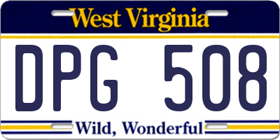 WV license plate DPG508
