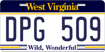 WV license plate DPG509