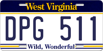 WV license plate DPG511