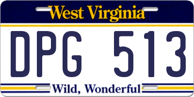 WV license plate DPG513