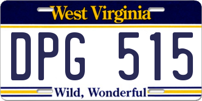 WV license plate DPG515
