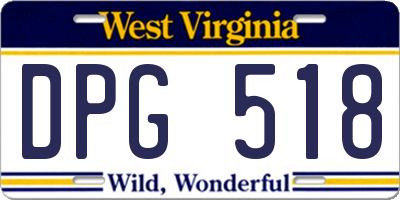 WV license plate DPG518