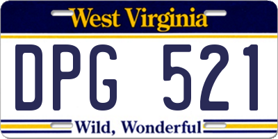 WV license plate DPG521