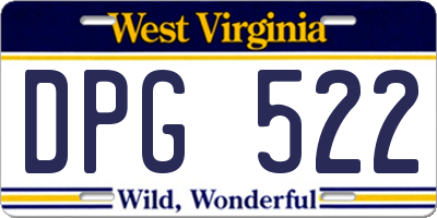 WV license plate DPG522
