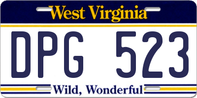 WV license plate DPG523