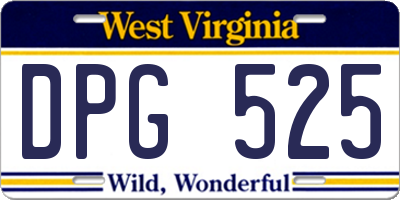 WV license plate DPG525