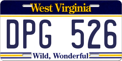 WV license plate DPG526