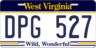 WV license plate DPG527