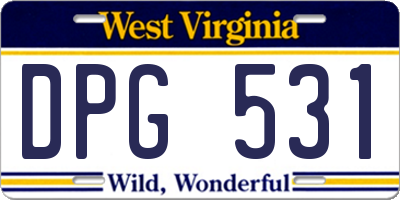 WV license plate DPG531