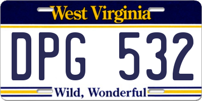 WV license plate DPG532