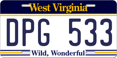 WV license plate DPG533