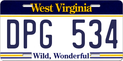 WV license plate DPG534