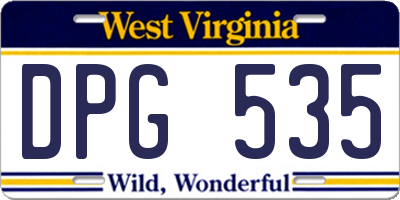 WV license plate DPG535