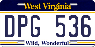 WV license plate DPG536