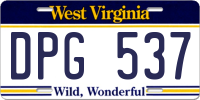WV license plate DPG537
